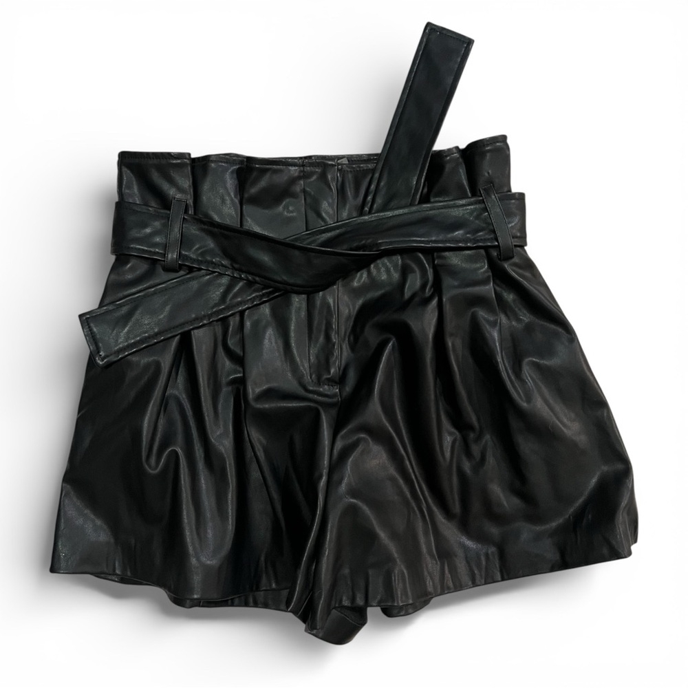 SOLD on FB - DO+BE High Waist Black Leather Shorts